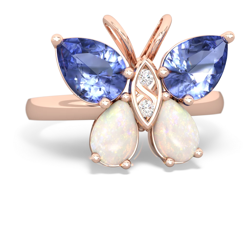 Tanzanite Butterfly 14K Rose Gold ring R2215