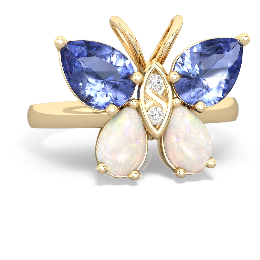 Tanzanite Butterfly 14K Yellow Gold ring R2215