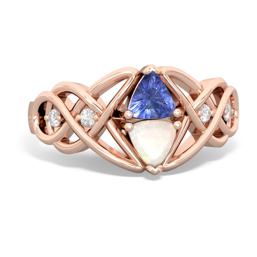 Tanzanite Keepsake Celtic Knot 14K Rose Gold ring R5300