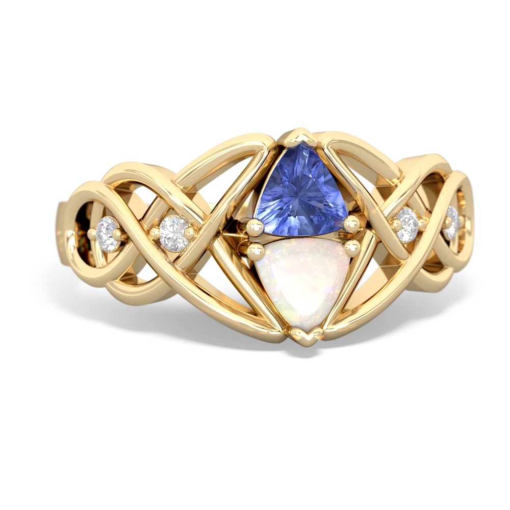 Tanzanite Keepsake Celtic Knot 14K Yellow Gold ring R5300