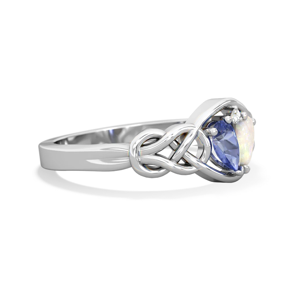 Tanzanite Celtic Love Knot 14K White Gold ring R5420