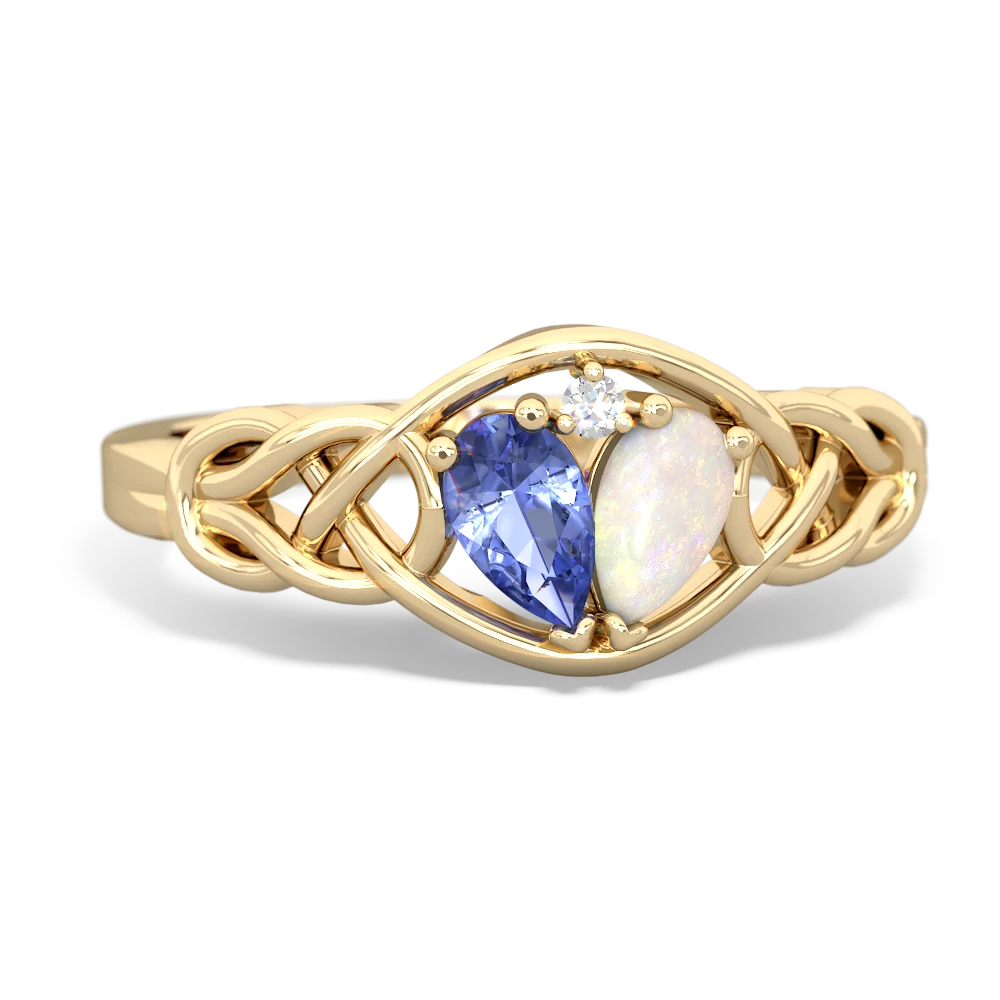 Tanzanite Celtic Love Knot 14K Yellow Gold ring R5420