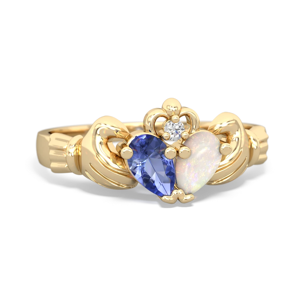 Tanzanite 'Our Heart' Claddagh 14K Yellow Gold ring R2388