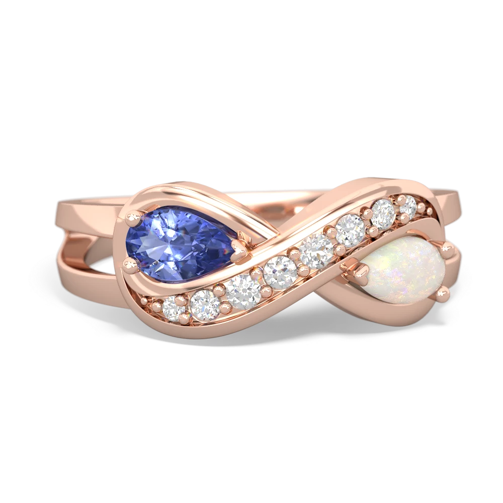 Tanzanite Diamond Infinity 14K Rose Gold ring R5390