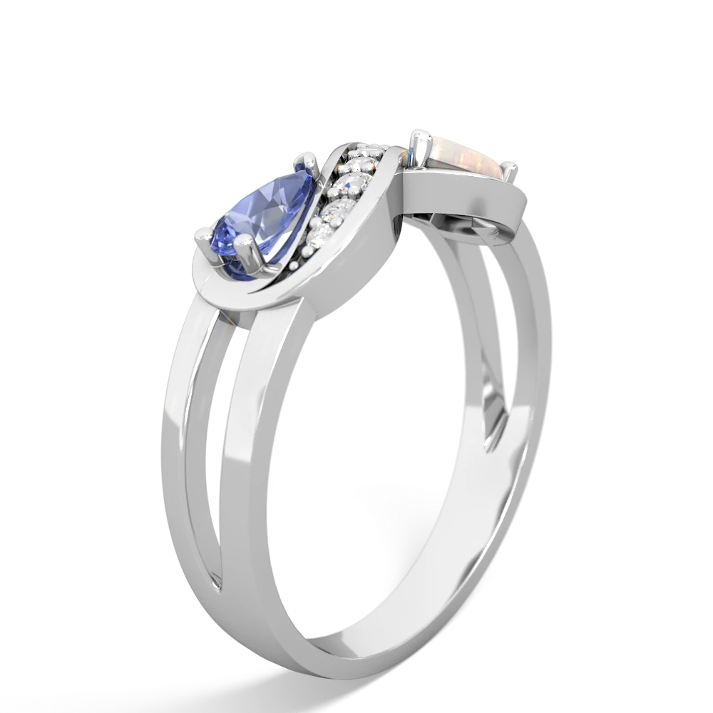 Tanzanite Diamond Infinity 14K White Gold ring R5390