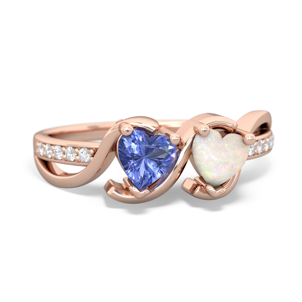 Tanzanite Side By Side 14K Rose Gold ring R3090