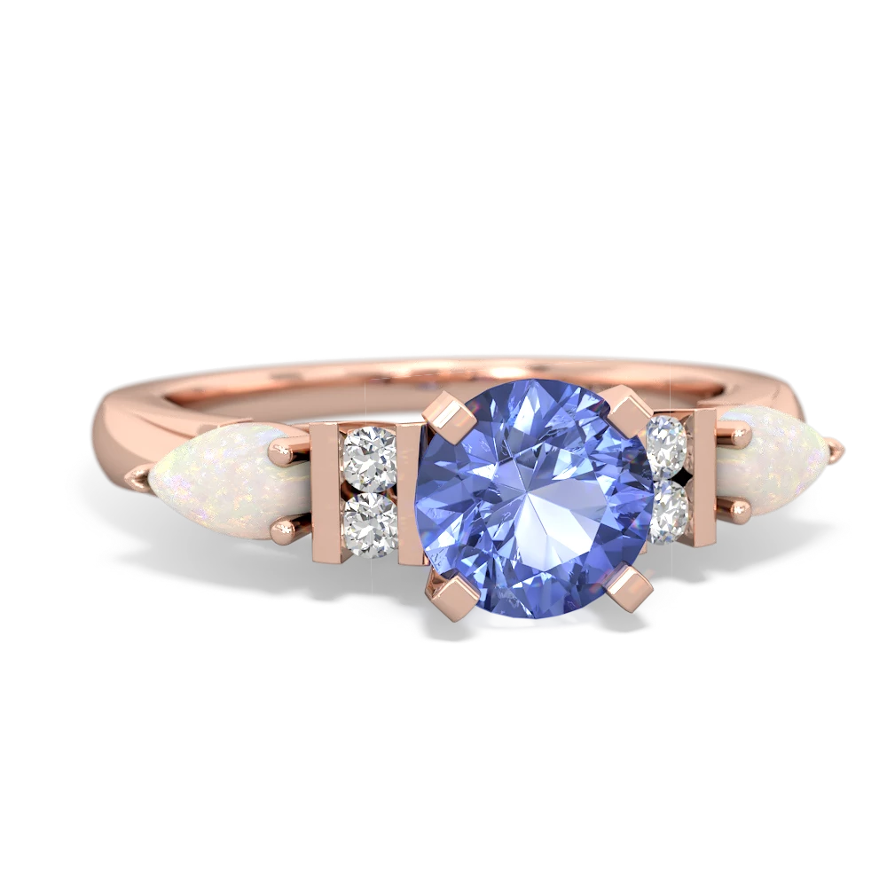 Tanzanite 6Mm Round Eternal Embrace Engagement 14K Rose Gold ring R2005