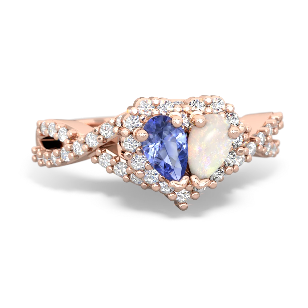 Tanzanite Diamond Twist 'One Heart' 14K Rose Gold ring R2640HRT