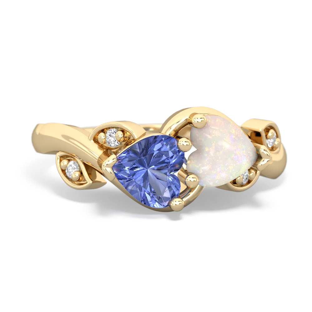 Tanzanite Floral Elegance 14K Yellow Gold ring R5790