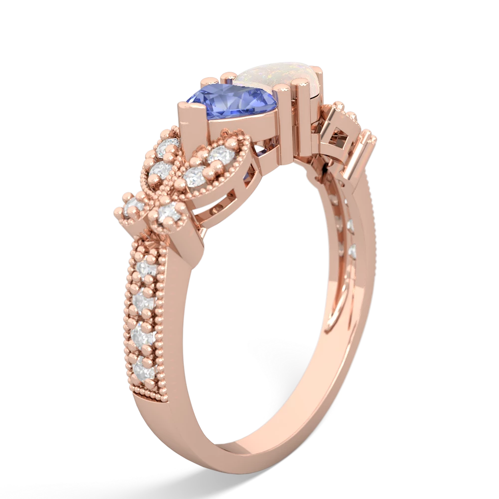 Tanzanite Diamond Butterflies 14K Rose Gold ring R5601