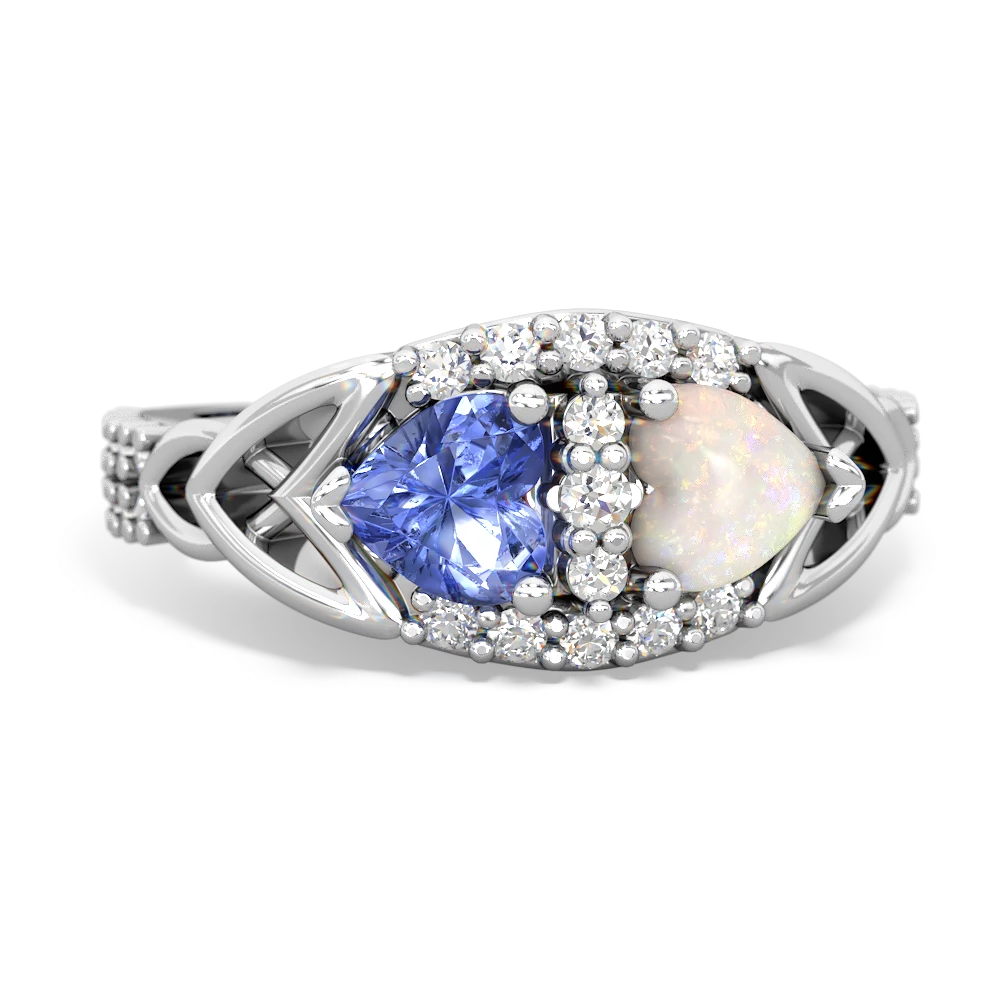 Tanzanite Sparkling Celtic Knot 14K White Gold ring R2645