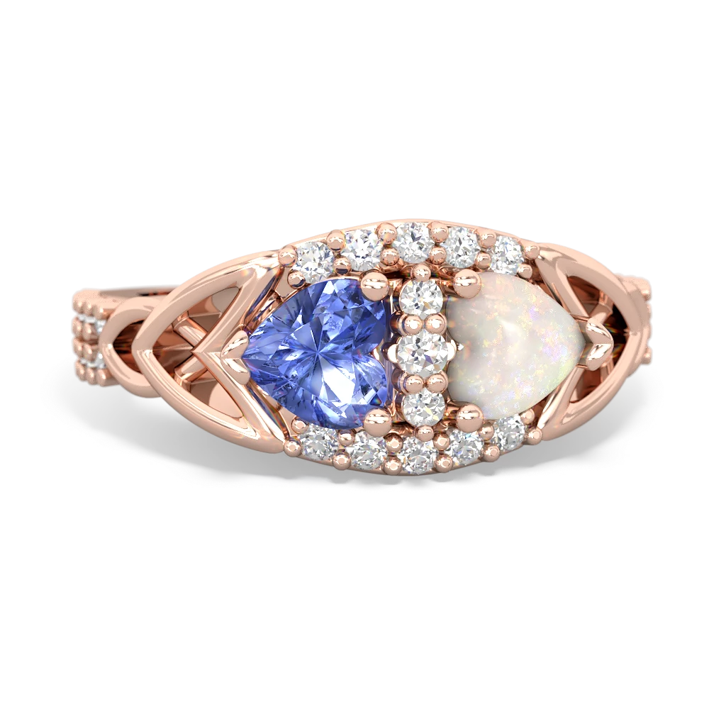 Tanzanite Sparkling Celtic Knot 14K Rose Gold ring R2645