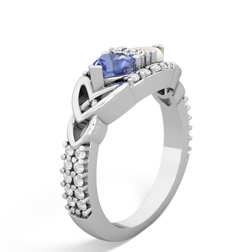 Tanzanite Sparkling Celtic Knot 14K White Gold ring R2645