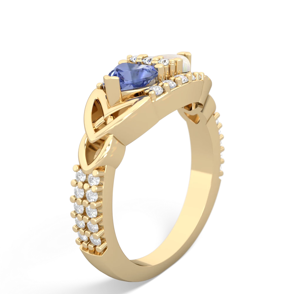 Tanzanite Sparkling Celtic Knot 14K Yellow Gold ring R2645