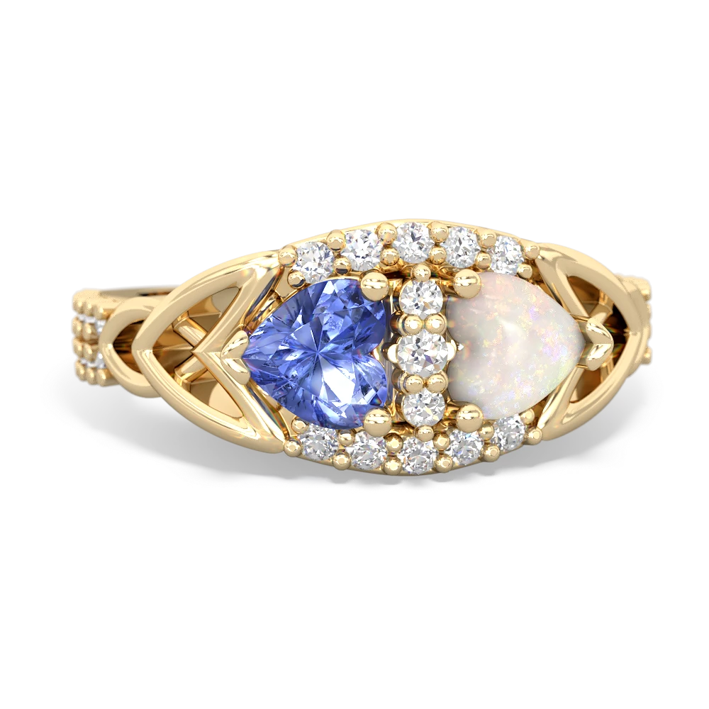 Tanzanite Sparkling Celtic Knot 14K Yellow Gold ring R2645