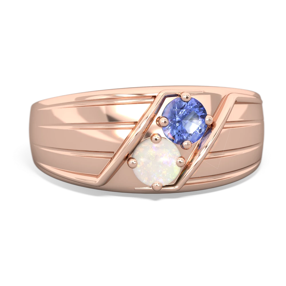 Tanzanite Men's Streamline 14K Rose Gold ring R0460