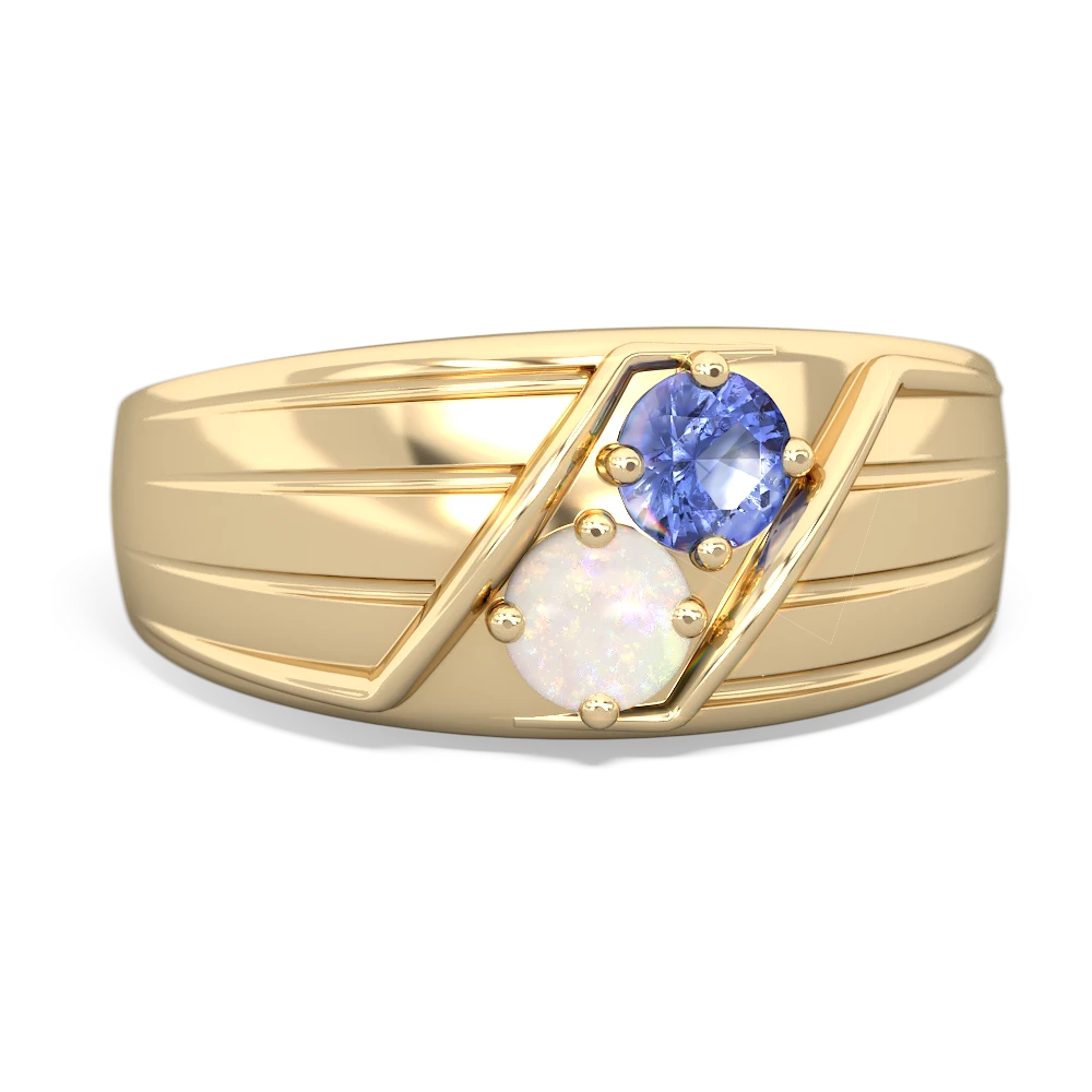 Tanzanite Men's Streamline 14K Yellow Gold ring R0460