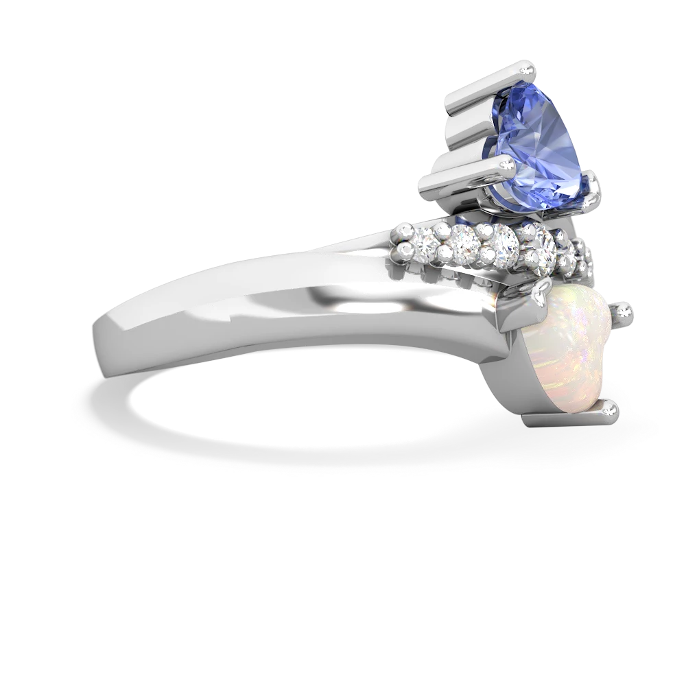 Tanzanite Heart To Heart 14K White Gold ring R2064