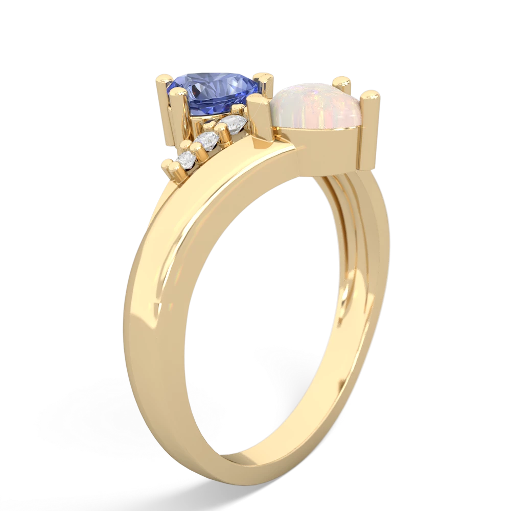 Tanzanite Heart To Heart 14K Yellow Gold ring R2064