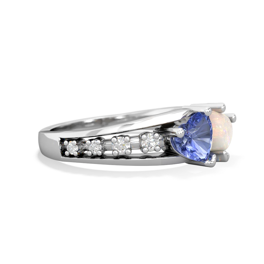 Tanzanite Heart To Heart 14K White Gold ring R3342