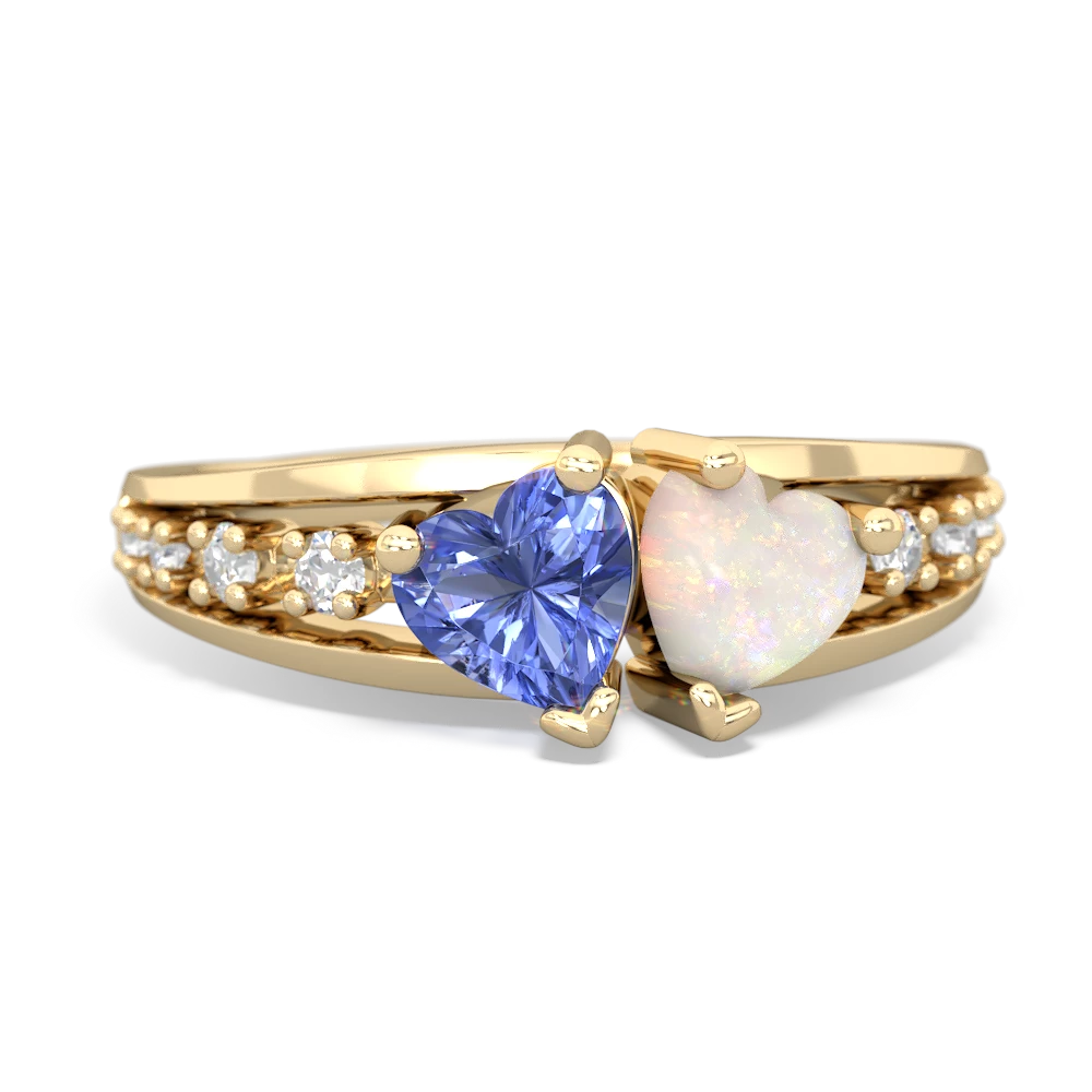 Tanzanite Heart To Heart 14K Yellow Gold ring R3342