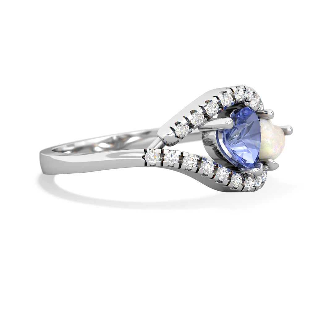 Tanzanite Mother And Child 14K White Gold ring R3010