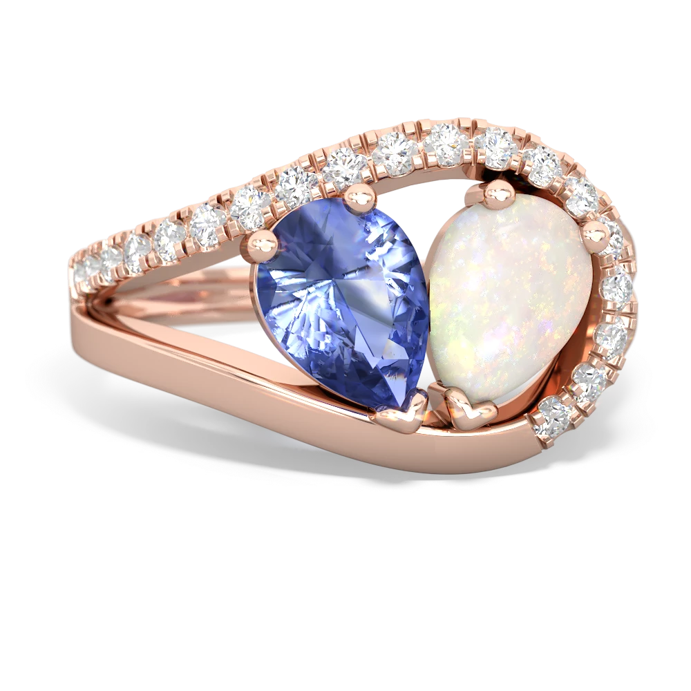 Tanzanite Nestled Heart Keepsake 14K Rose Gold ring R5650