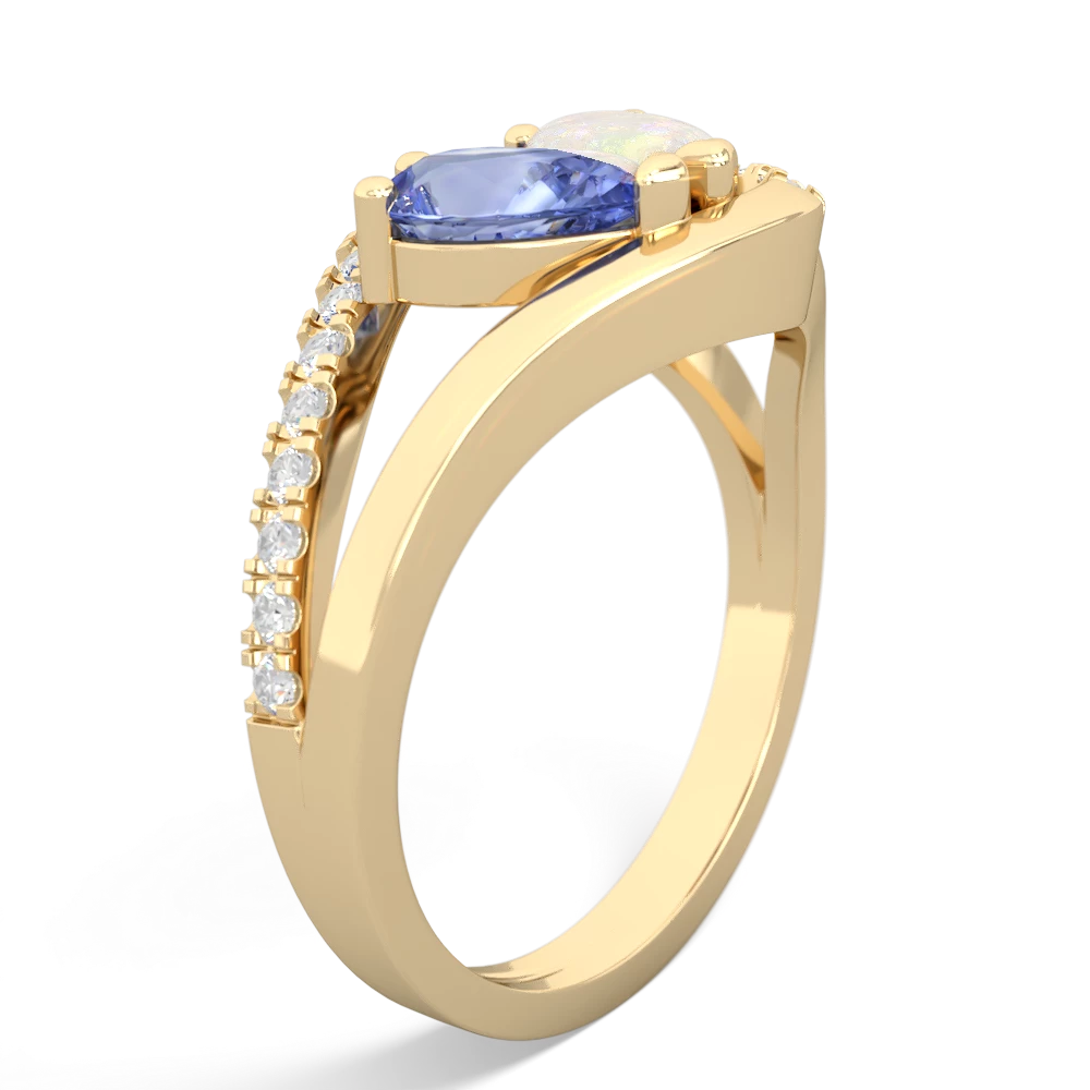 Tanzanite Nestled Heart Keepsake 14K Yellow Gold ring R5650