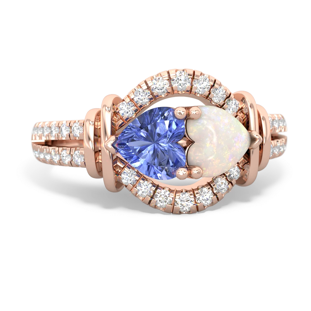 Tanzanite Art-Deco Keepsake 14K Rose Gold ring R5630