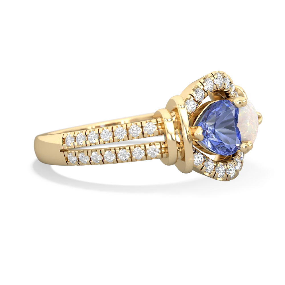 Tanzanite Art-Deco Keepsake 14K Yellow Gold ring R5630