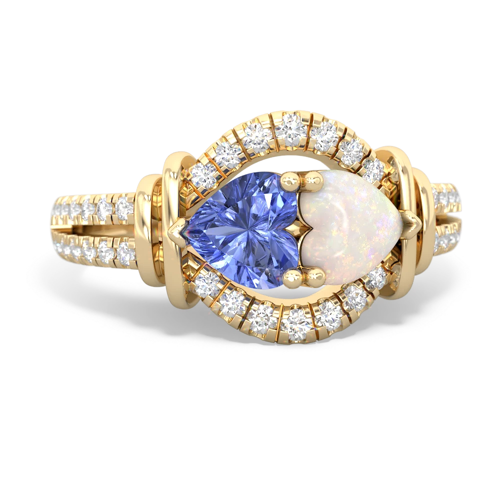 Tanzanite Art-Deco Keepsake 14K Yellow Gold ring R5630