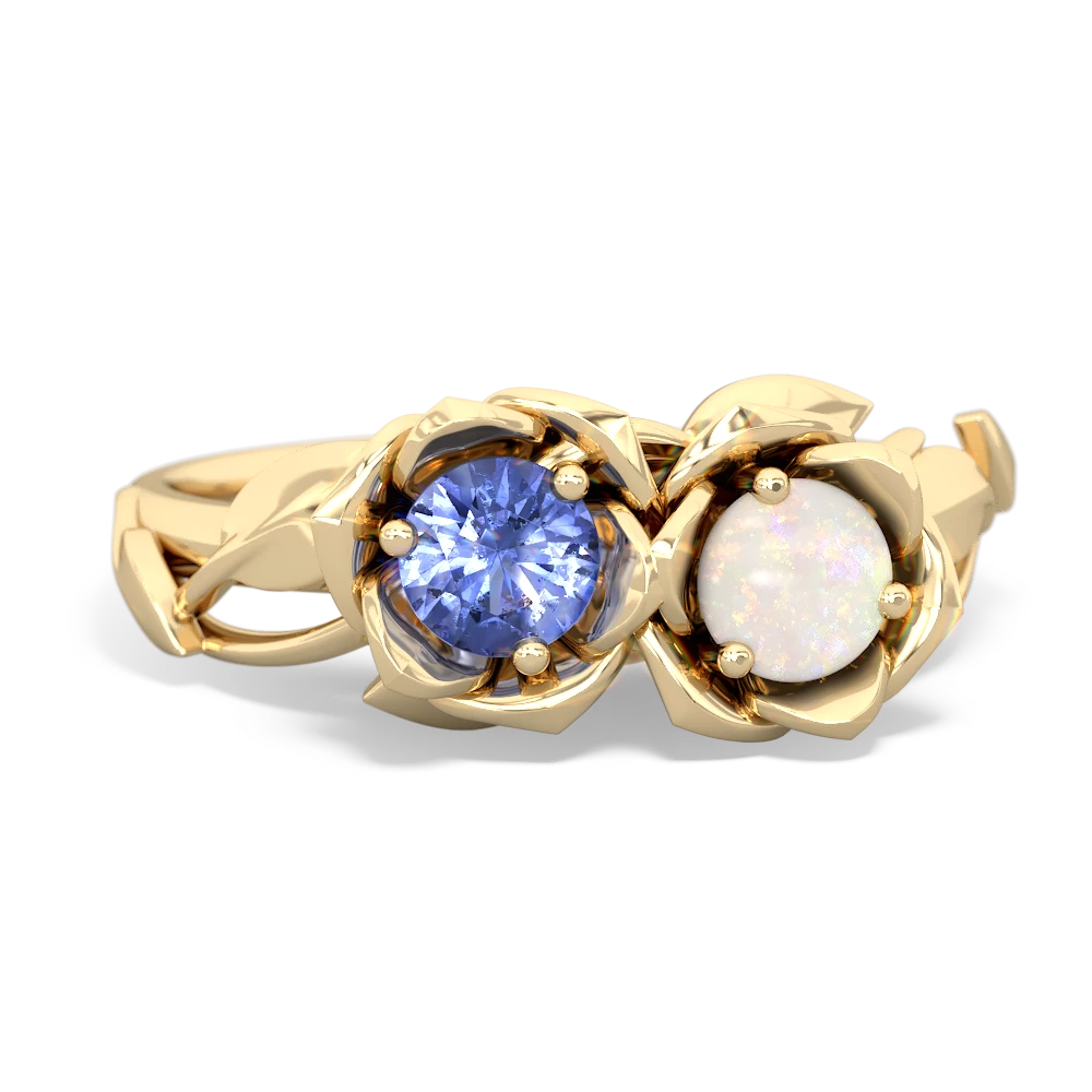 Tanzanite Rose Garden 14K Yellow Gold ring R5510