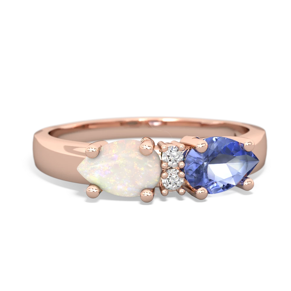 Tanzanite Pear Bowtie 14K Rose Gold ring R0865
