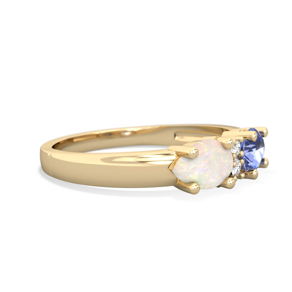 Tanzanite Pear Bowtie 14K Yellow Gold ring R0865