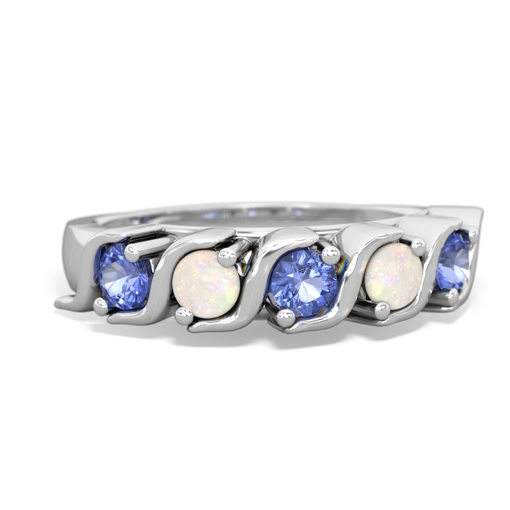 Tanzanite Anniversary Band 14K White Gold ring R2089