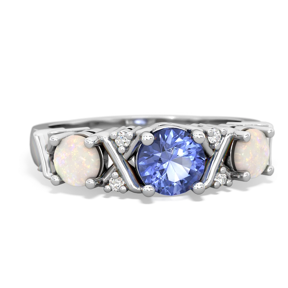 Tanzanite Hugs And Kisses 14K White Gold ring R5016