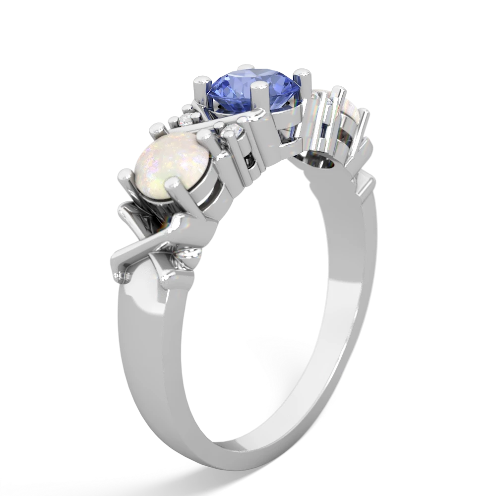 Tanzanite Hugs And Kisses 14K White Gold ring R5016