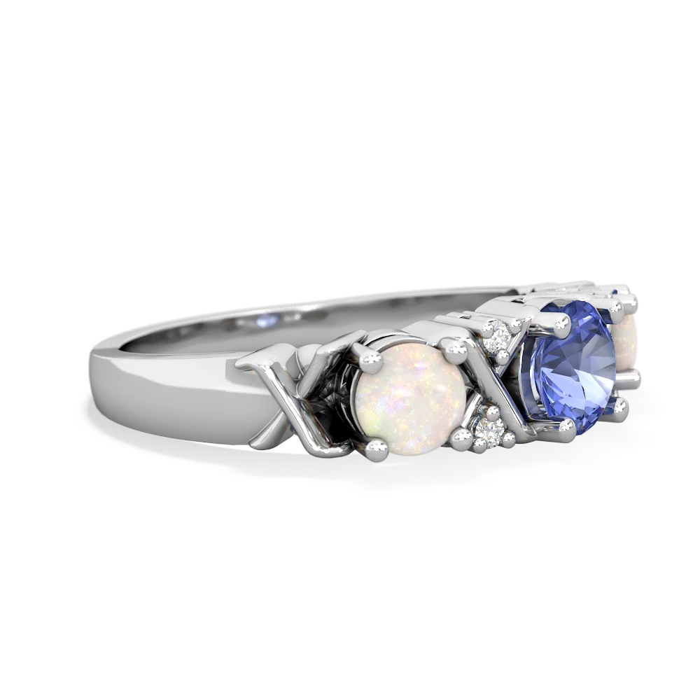 Tanzanite Hugs And Kisses 14K White Gold ring R5016