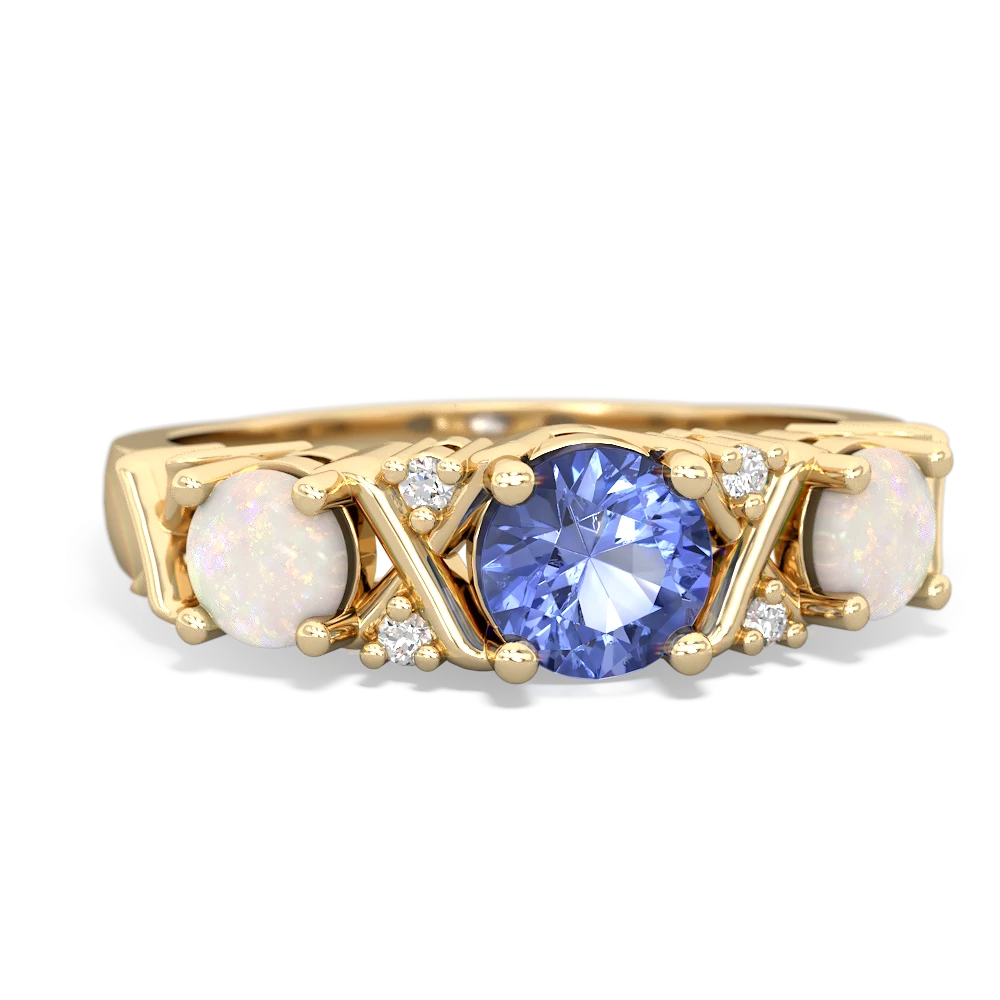 Tanzanite Hugs And Kisses 14K Yellow Gold ring R5016