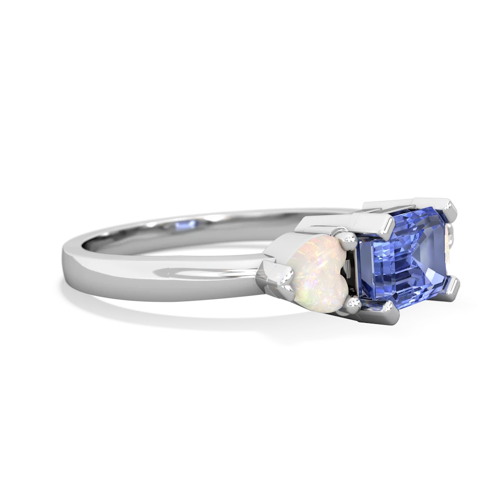 Tanzanite Three Stone 14K White Gold ring R5235