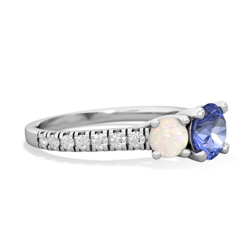 Tanzanite Pave Trellis 14K White Gold ring R5500