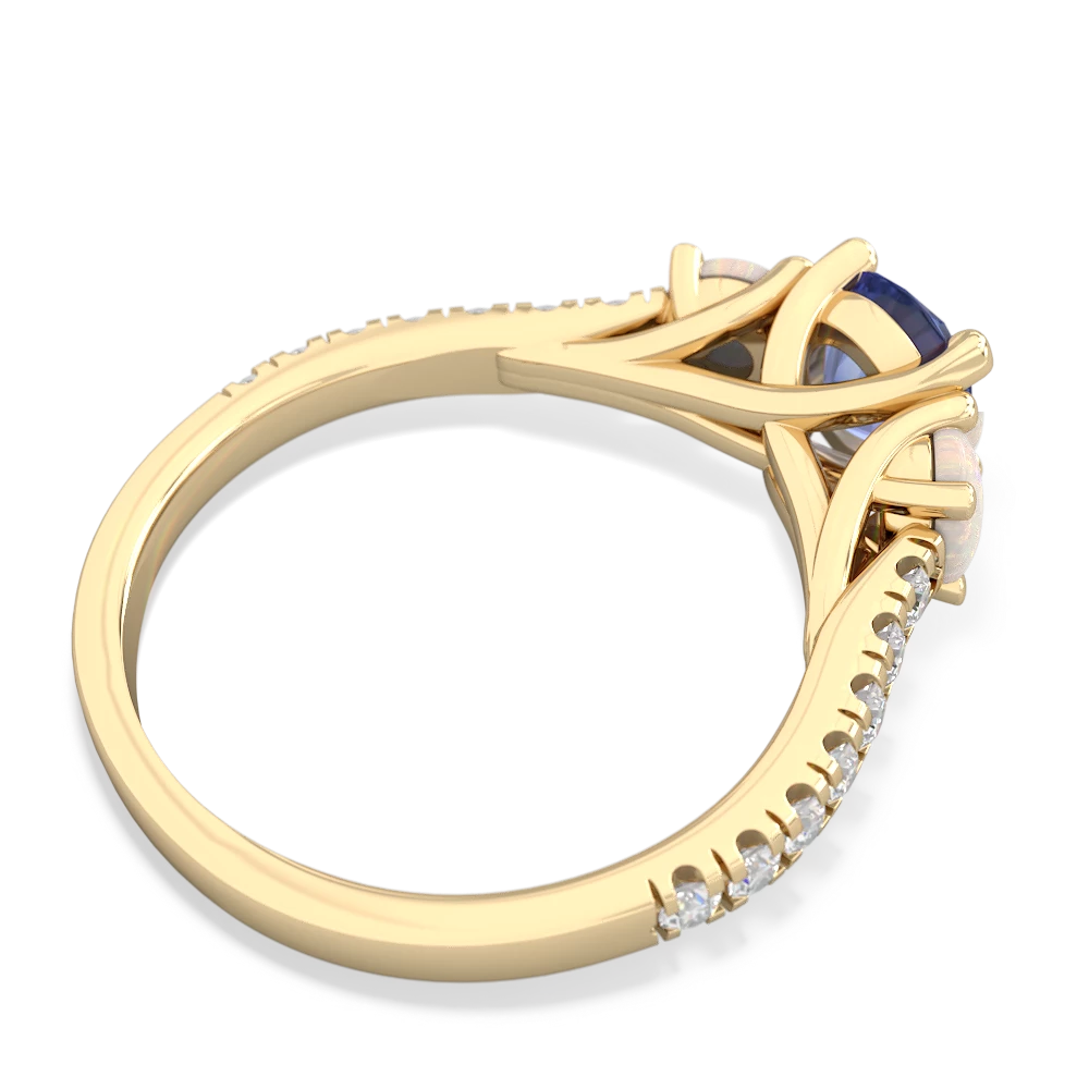 Tanzanite Pave Trellis 14K Yellow Gold ring R5500