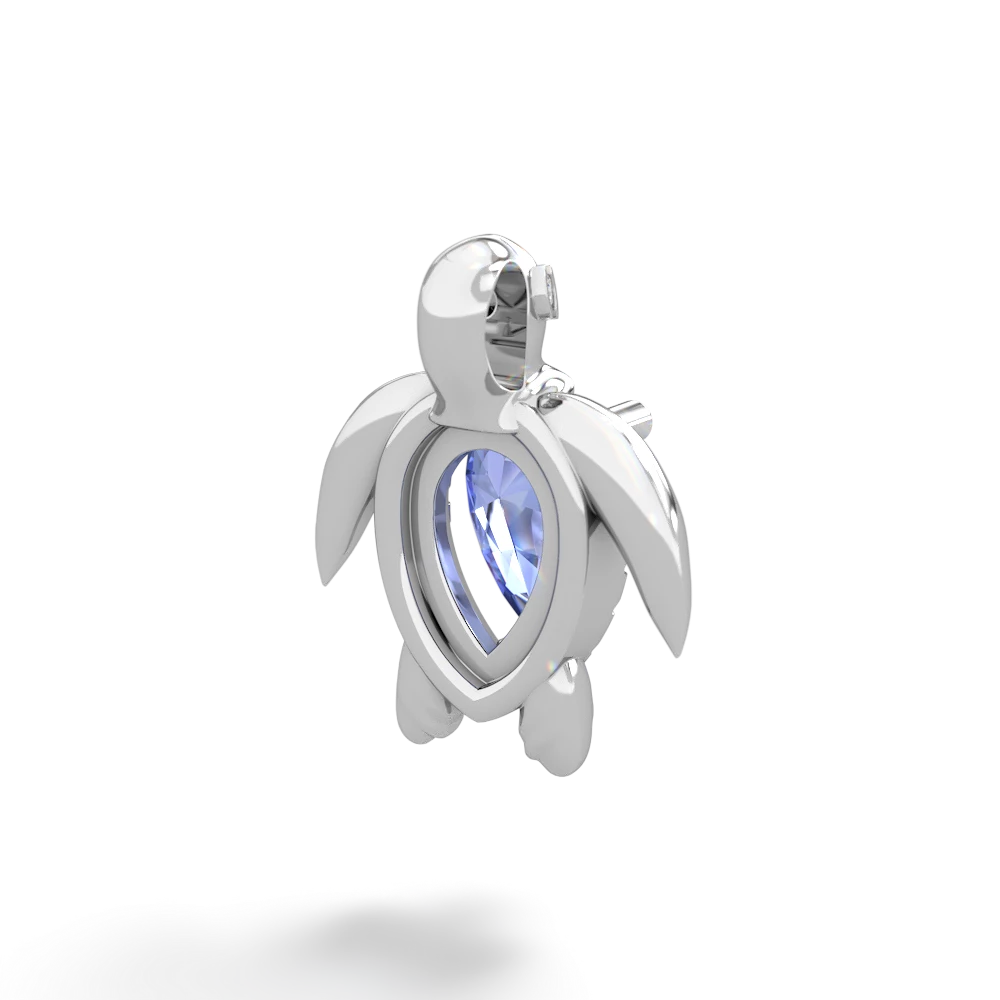 Tanzanite Baby Sea Turtle 14K White Gold pendant P5241
