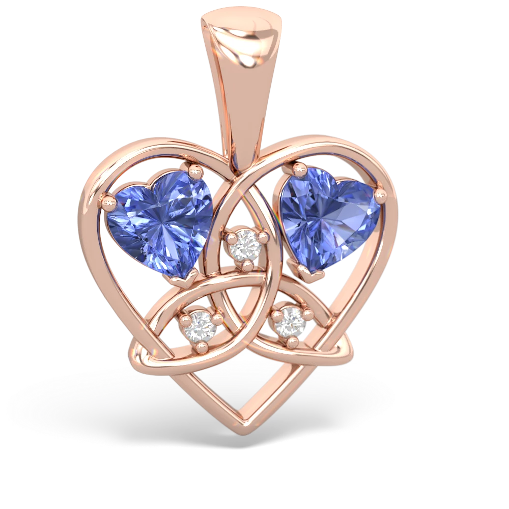 Tanzanite Celtic Trinity Heart 14K Rose Gold pendant P5331