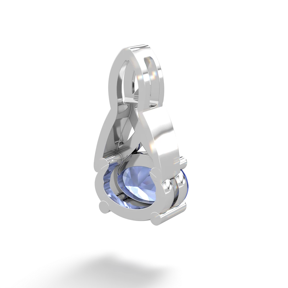 Tanzanite Celtic Trinity Knot 14K White Gold pendant P2389