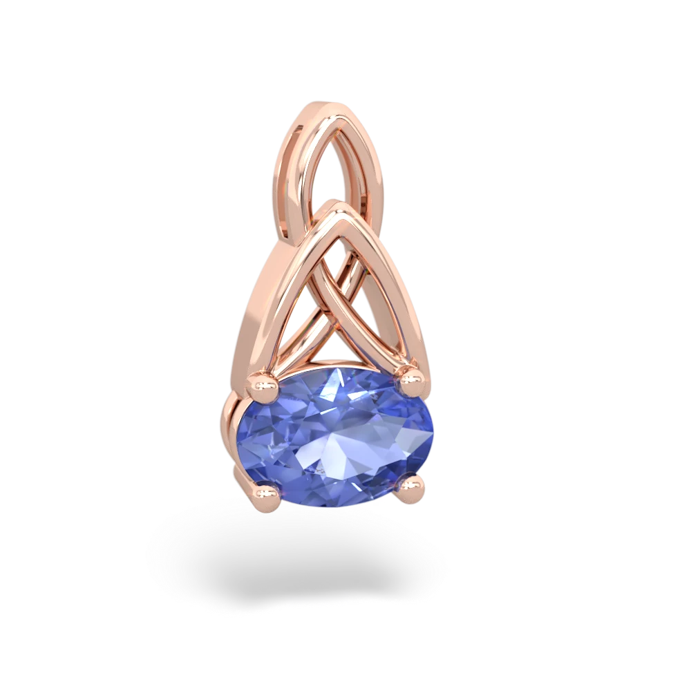 Tanzanite Celtic Trinity Knot 14K Rose Gold pendant P2389