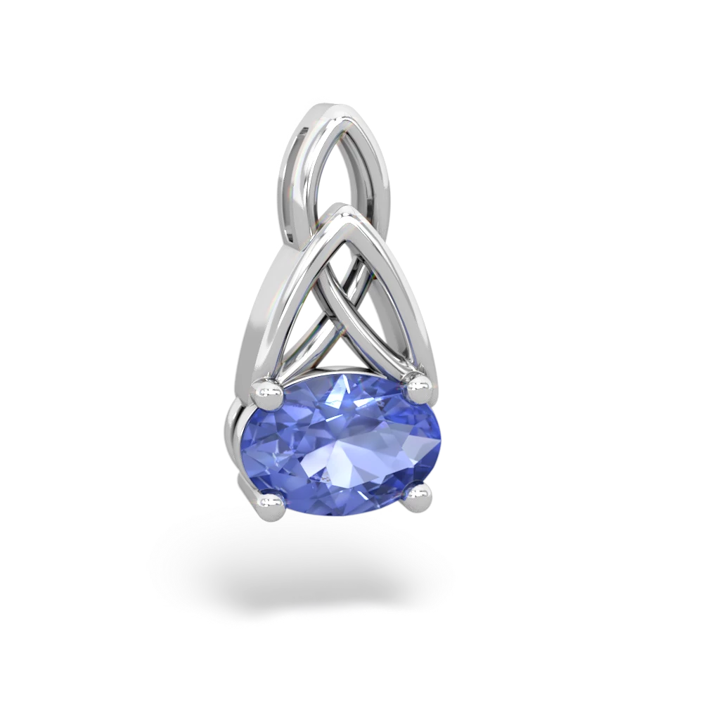 Tanzanite Celtic Trinity Knot 14K White Gold pendant P2389