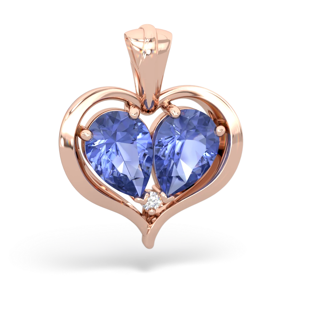 Tanzanite Two Become One 14K Rose Gold pendant P5330