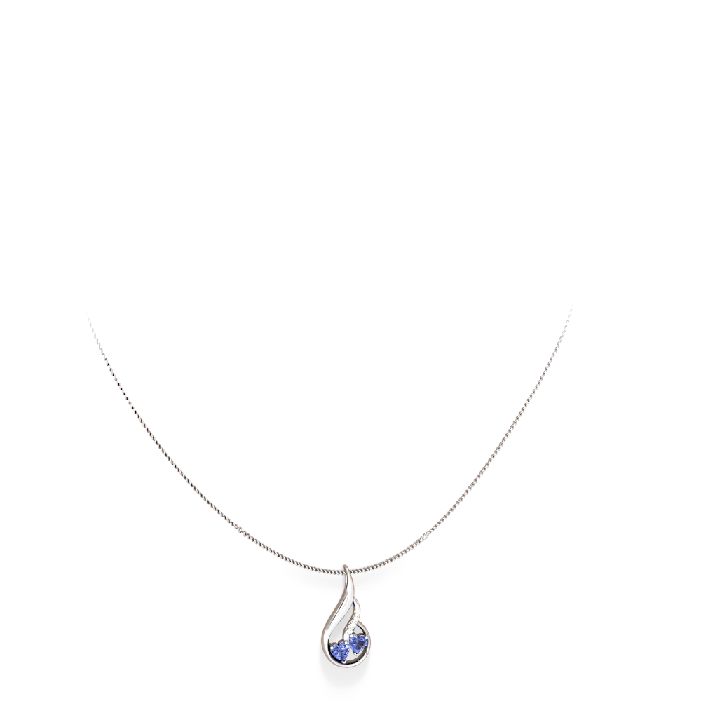 Tanzanite Keepsake Curves 14K White Gold pendant P5450