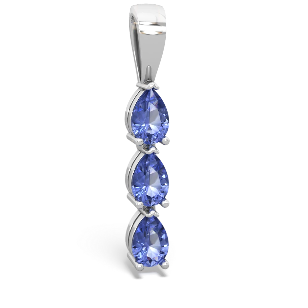 Tanzanite Dew Drops 14K White Gold pendant P2251